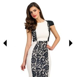 Paper Dolls PU Sleeve Lace Panel Dress US 8